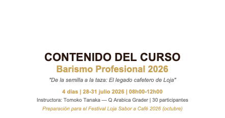 Contenido del Curso Barismo Profesional 2026